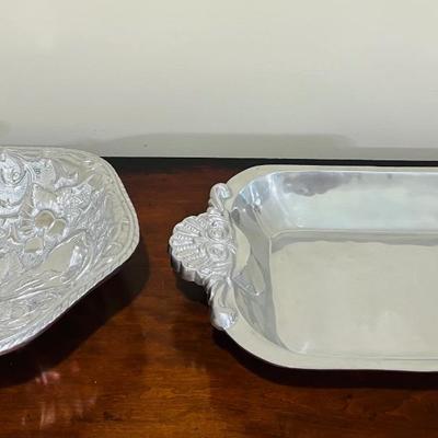 PEWTER Marked Serving dishes