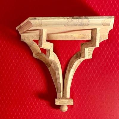 Two wooden wall sconces
