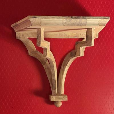 Two wooden wall sconces