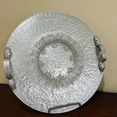 Vintage Continental Hand Wrought Hammered Aluminum serving # 574 and 582