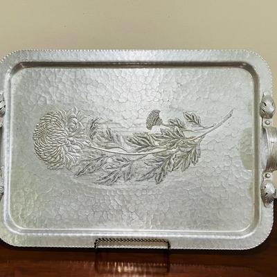 Vintage Continental Hand Wrought Hammered Aluminum serving # 574 and 582