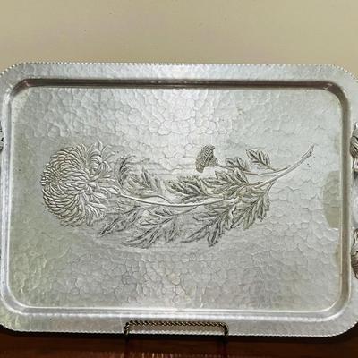Vintage Continental Hand Wrought Hammered Aluminum serving # 574 and 582