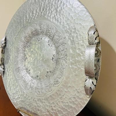 Vintage Continental Hand Wrought Hammered Aluminum serving # 574 and 582