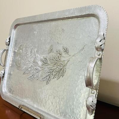 Vintage Continental Hand Wrought Hammered Aluminum serving # 574 and 582