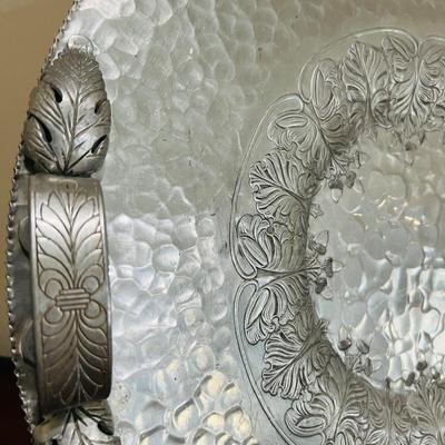 Vintage Continental Hand Wrought Hammered Aluminum serving # 574 and 582