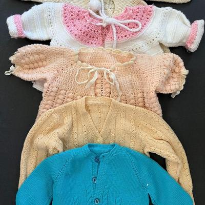 5 Knit 18"-24" Vintage Doll Sweaters