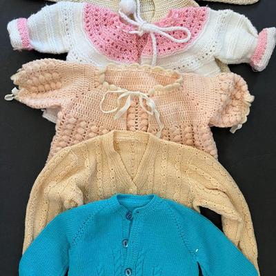 5 Knit 18"-24" Vintage Doll Sweaters