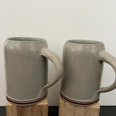 Six Werner Corzelius German Stoneware Beer Mug Tankard Steins