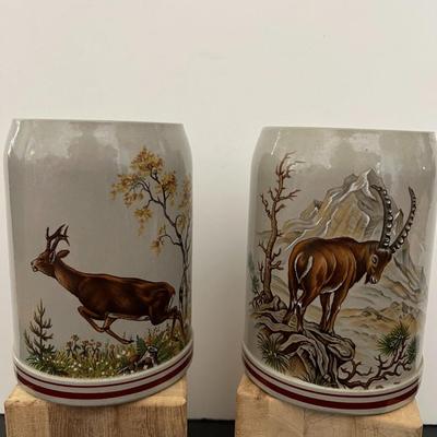 Six Werner Corzelius German Stoneware Beer Mug Tankard Steins
