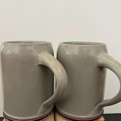 Six Werner Corzelius German Stoneware Beer Mug Tankard Steins