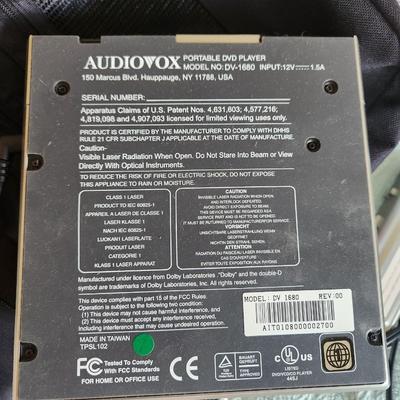 Audiovox Portable DVD CD Player DV-1680 Tested works fine