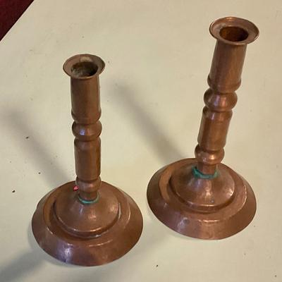 Set of copper candlesticks