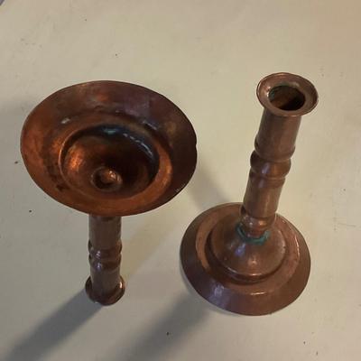 Set of copper candlesticks