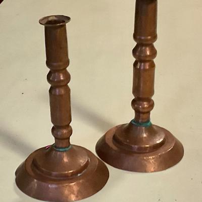 Set of copper candlesticks