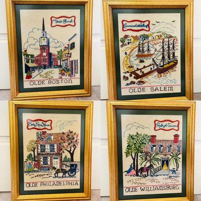 Vintage Embroidered Hand Made Needle Work