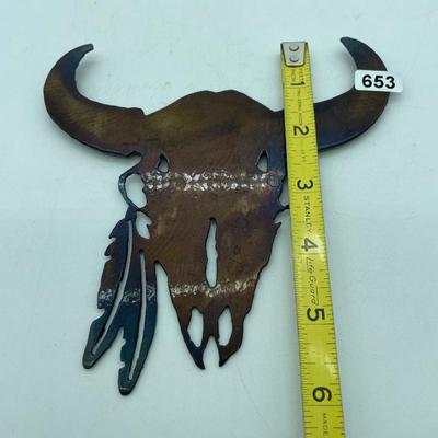 Metal cow skull hanging