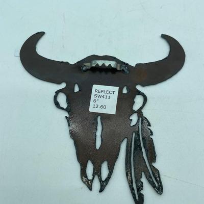 Metal cow skull hanging
