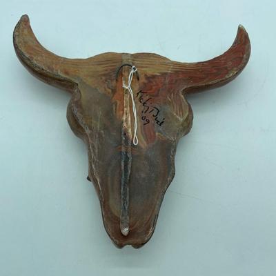 Pottery cow skull