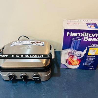 Cuisinart 5 in 1 Griddler & Hamilton Beach Food Processor
