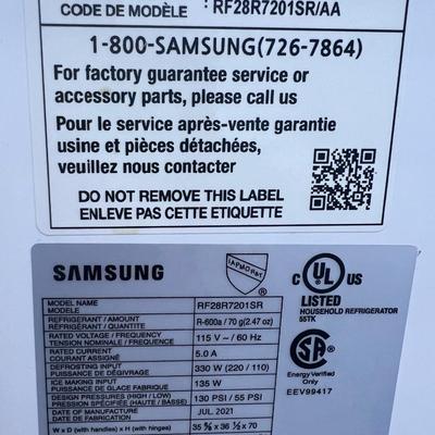 2021 SAMSUNG 4-Door Smart French Door Stainless Refrigerator