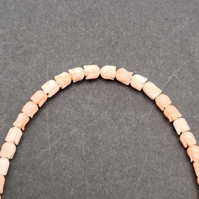 Coral Colored Bakelite? Coral Tulip Necklace & Vintage Ballerina Scarf