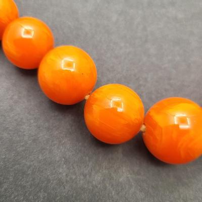Coral Colored Bakelite? Coral Tulip Necklace & Vintage Ballerina Scarf