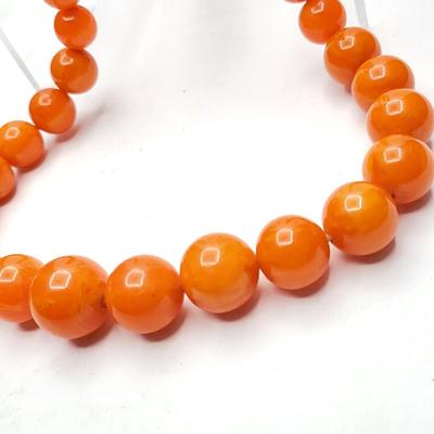 Coral Colored Bakelite? Coral Tulip Necklace & Vintage Ballerina Scarf