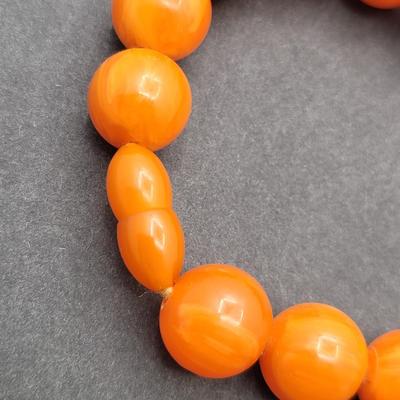 Coral Colored Bakelite? Coral Tulip Necklace & Vintage Ballerina Scarf