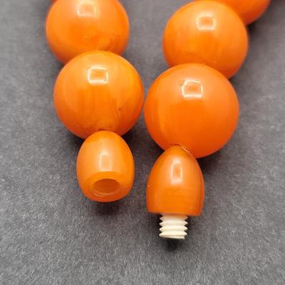 Coral Colored Bakelite? Coral Tulip Necklace & Vintage Ballerina Scarf