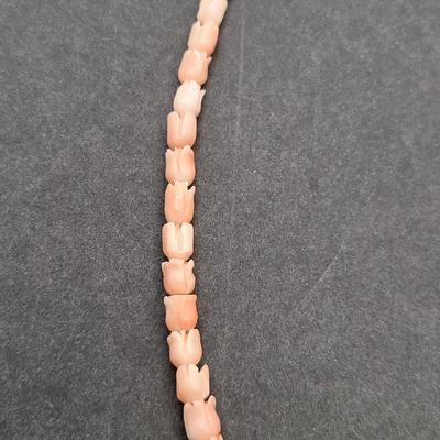 Coral Colored Bakelite? Coral Tulip Necklace & Vintage Ballerina Scarf