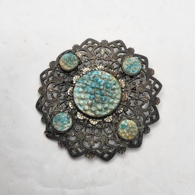 Antique Jewelry Includes Sterling Copper Rhinestone Gold