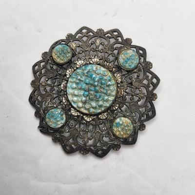 Antique Jewelry Includes Sterling Copper Rhinestone Gold