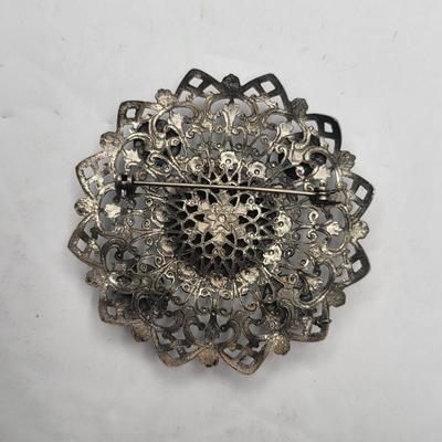 Antique Jewelry Includes Sterling Copper Rhinestone Gold