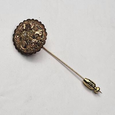 Antique Jewelry Includes Sterling Copper Rhinestone Gold