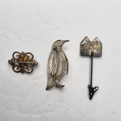 Antique Jewelry Includes Sterling Copper Rhinestone Gold