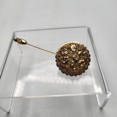Antique Jewelry Includes Sterling Copper Rhinestone Gold