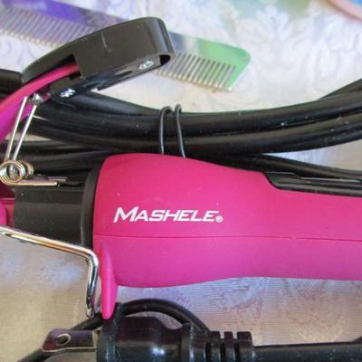 Shampoo, mousse, gel, hand soap, curling irons, metal comb