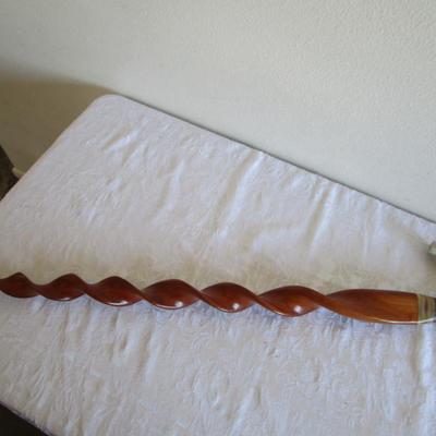 Elk antler with naturally twisted walking stick