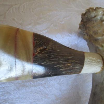 Elk antler with naturally twisted walking stick