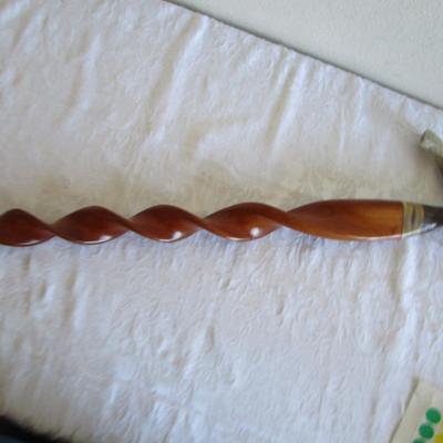 Elk antler with naturally twisted walking stick