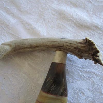 Elk antler with naturally twisted walking stick
