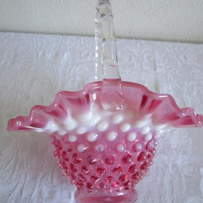 Fenton Easter cranberry basket