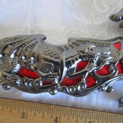 Red Inlay Fantasy Dragon Dagger with sheath