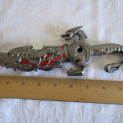 Red Inlay Fantasy Dragon Dagger with sheath