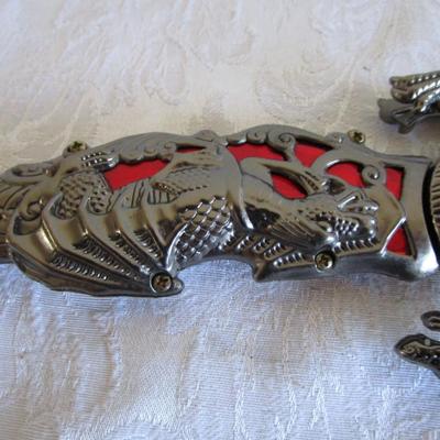 Red Inlay Fantasy Dragon Dagger with sheath