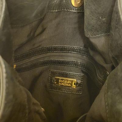 Badgley Mischka Distressed Black Leather Handbag