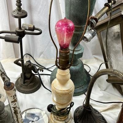 Antique lamp lighting lot