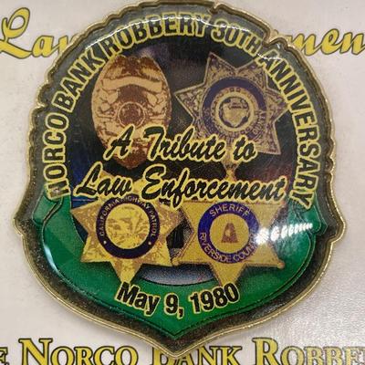 Norco Bank Robbery 30th Anniversary Law Enforcement Tribute Pin