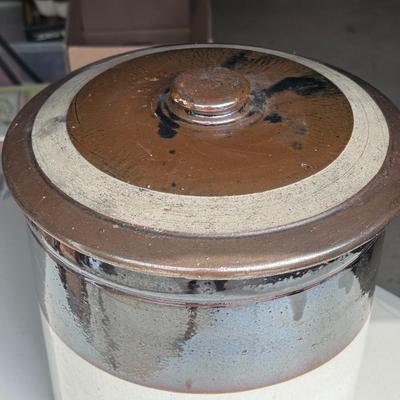 Antique 3 Gallon Stoneware Crock w/ Lid