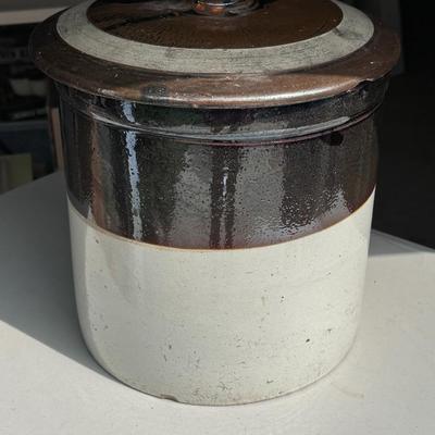Antique 3 Gallon Stoneware Crock w/ Lid